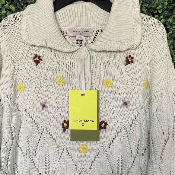 Sandy Liang x Target Floral Embroidered Collared Pullover Sweater - Picture 4 of 10